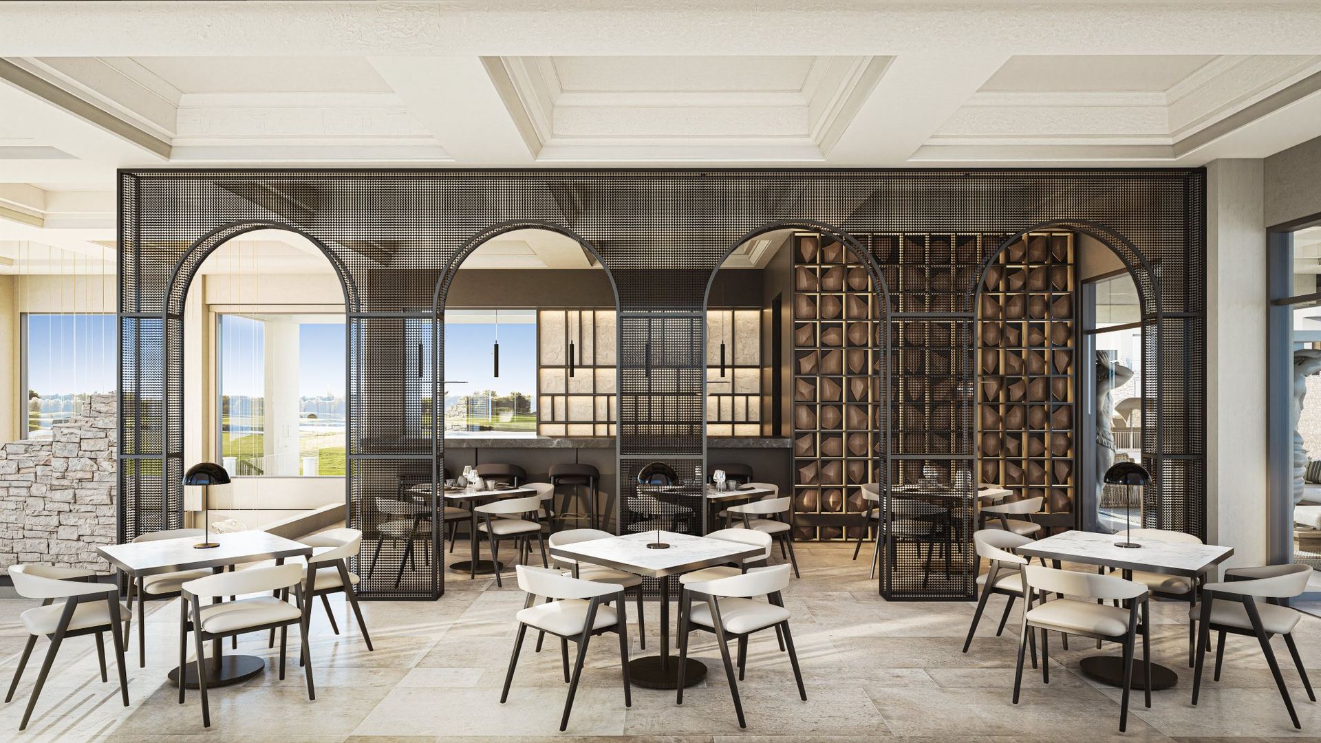 Coffee bar with sea views